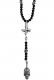 KING BABY 〔キングベイビー〕 ロザリオ K56-5046 Onyx Beads & Dotd Skull Rosary|ROZARY|【KING BABY】 