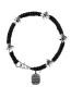 KING BABY 〔キングベイビー〕 ブレスレット Black Ｍacrame Linen With MB Cross|BRACELETS|【KING BABY】 