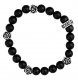 KING BABY 〔キングベイビー〕K40-5251 Onyx Bead W/ Silver Roses|BRACELETS|【KING BABY】 