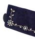 HTC Long Wallet Flower Suede #5 TQS N / Navy