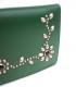 HTC Long Wallet Flower Leather #4 BLACK N / Green