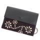 HTC Sunset Short Wallet Flower Suede Mix BLACK N / D Brown