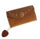 HTC Long Wallet Flower & Umbrella Suede mix #6 TQS B / Camel