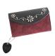 HTC Long Wallet Flower & Umbrella Suede mix #6 BLACK N / Wine red