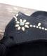 HTC��The Sandalman�ڎ������Î��������ߎ��ݎ��ގَώݡ� ������� ���� Wide Strap Flower Turquoise Studs / Black Suede