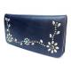 HTC Long Wallet Flower Leather #4 TQS N / Navy