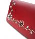 HTC Long Wallet Flower Leather #4 BLACK N / Red