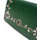 HTC Long Wallet Flower Leather #4 BLACK N / Green