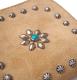 HTC Sunset L-zip Wallet Flower Suede #1 TQS N / Beige