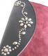 HTC Long Wallet Flower & Umbrella Suede mix #6 BLACK N / Wine red