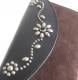HTC Long Wallet Flower & Umbrella Suede mix #6 BLACK N / Brown
