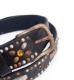 HTC ̎Î ٥ Emboss Police Black Full Studs Belt / Black&Yellow Stone