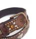 HTC ̎Î ٥ Emboss Police Brown Full Studs Belt / Black&Yellow Stone