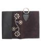 HTC Sunset Short Wallet Flower Suede Mix BLACK N / D Brown