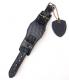 HTC �̎������Î��������͡������å��٥�� Emboss Police Black Watch Belt / YELLOW-BLACK Glass Stone