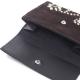 HTC Sunset Short Wallet Flower Suede Mix BLACK N / D Brown