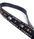 HTC ̎Î ٥ Emboss Police Black Full Studs Belt / Black&Yellow Stone