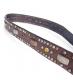 HTC ̎Î ٥ Emboss Police Brown Full Studs Belt / Black&Yellow Stone