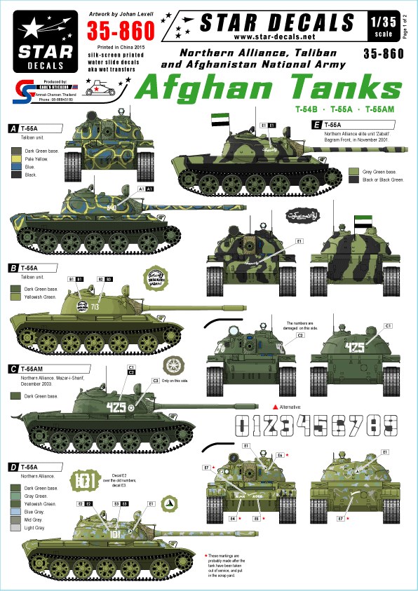 ǥ 35-860 1/35 ե -Northern Alliance/Taliban/ANA T-54B, T-55A, T-55AM