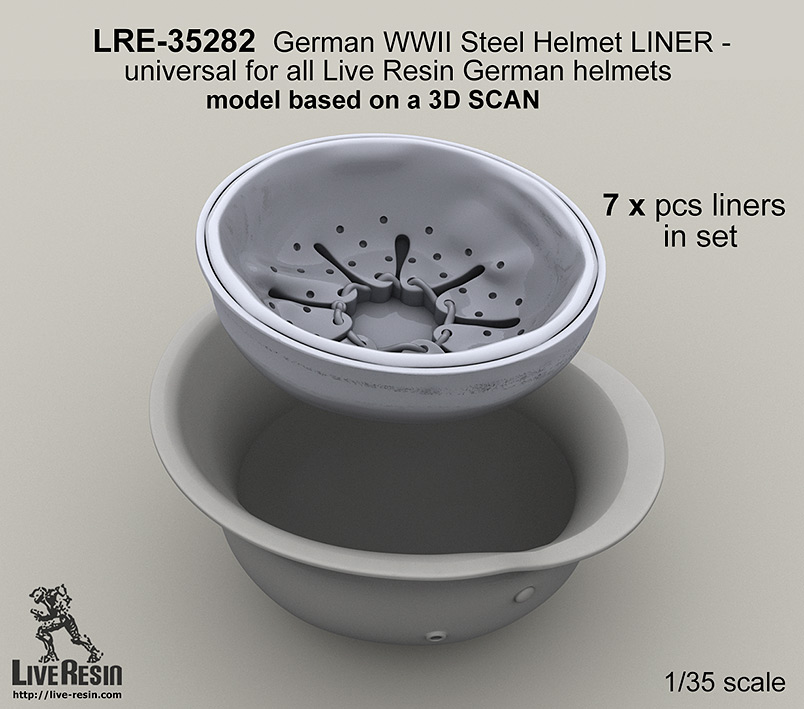 Live Resin LRE35282 1/35 German WWII Steel Helmet LINER - universal for all Live Resin German helmets