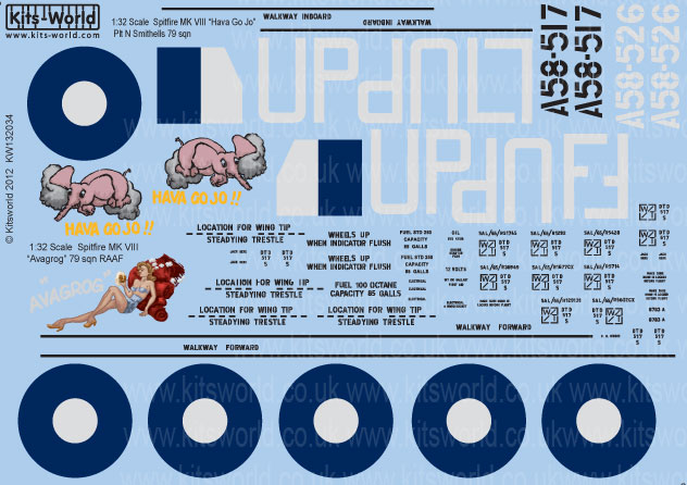 ���åĥ��� KW132034 1/32 �����ꥹ���� ���ԥåȥե�����Mk VIII ��79������ `Hava Go Jo`, ��79������ `Avagrog`