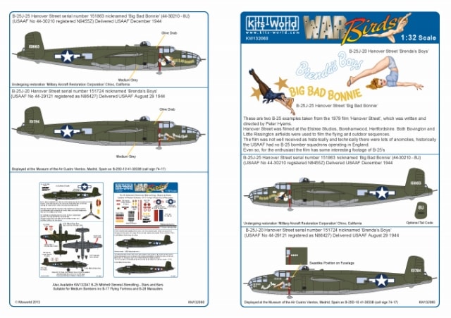 åĥ KW132060 1/32 ꥫΦҶ B-25J ߥå `Big Bad Bonnie`, ꥫΦҶ B-25J ߥå `Brenda`s Boys`