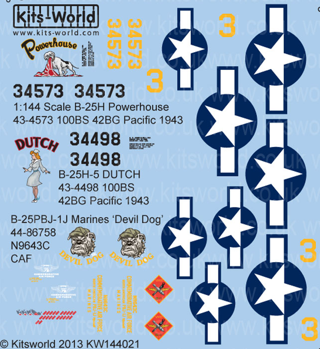 キッツワールド KW144021 1/144 アメリカ軍 B-25 ミッチェル