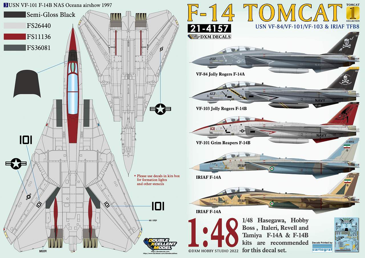 DXM 21-4157 1/48 アメリカ海軍 F-14A/B VF-84/101/103/ & IRIAF