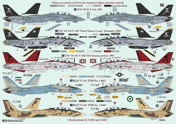 DXM 21-4157 1/48 アメリカ海軍 F-14A/B VF-84/101/103/ & IRIAF