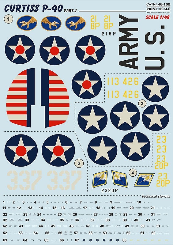 プリントスケール 48-168 1/48 カーチスP-40 C, CU. Part 1 プリントスケール 48-168 1/48 カーチスP-40 C, CU. Part 1