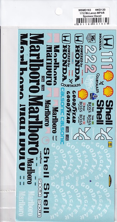 MSMクリエイション MSMD163 1/12 マクラーレン MP4/6 フルデカール
