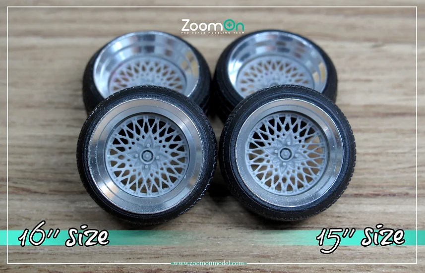 ZoomOn ZR039 1/24 16インチ SSR フォーミュラメッシュ ホイールセット