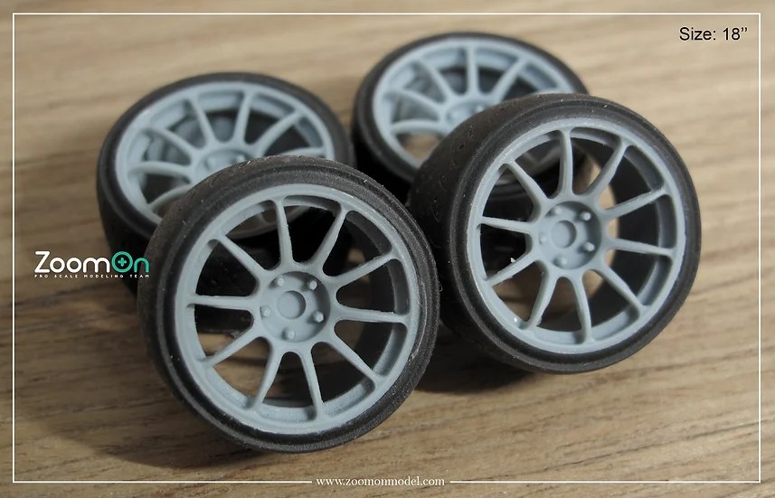 ZoomOn ZR059 1/24 17インチ レイズ ZE40 ホイールセット | ZoomOn,ZR