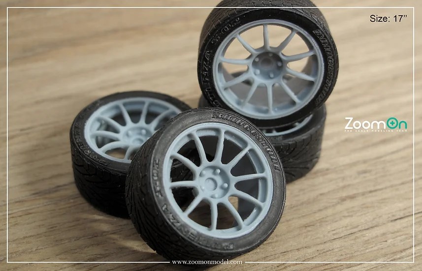 ZoomOn ZR059 1/24 18インチ レイズ ZE40 ホイールセット | ZoomOn,ZR