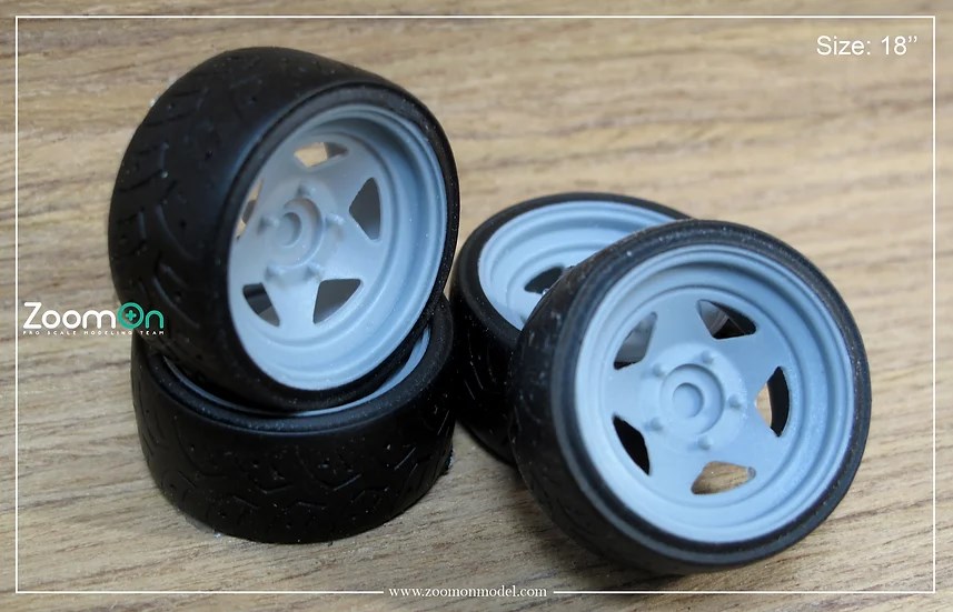 ZoomOn ZR061 1/24 15インチ 星形 スチール ホイールセット | ZoomOn