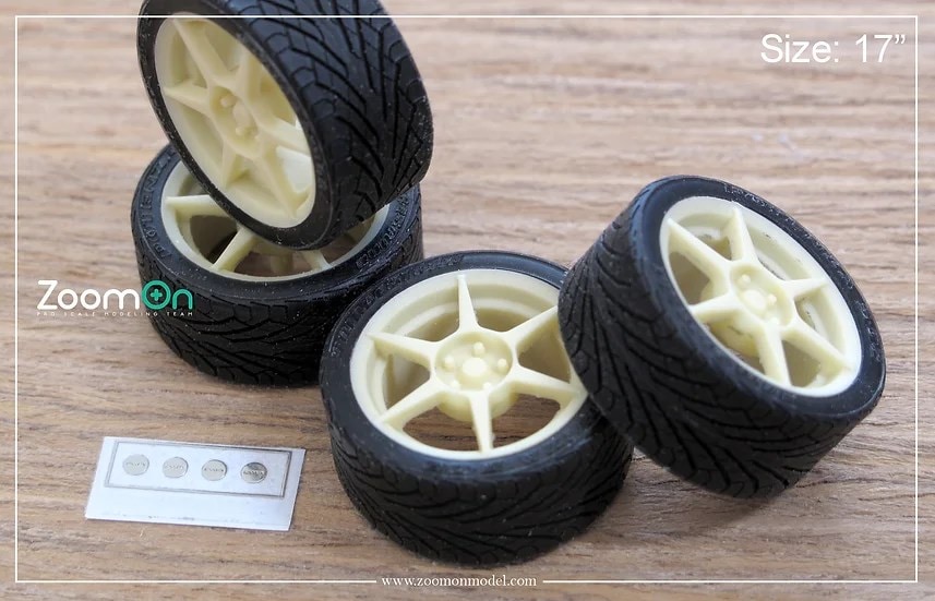 ZoomOn ZR075 1/24 17インチ バーディークラブ P1 ホイールセット