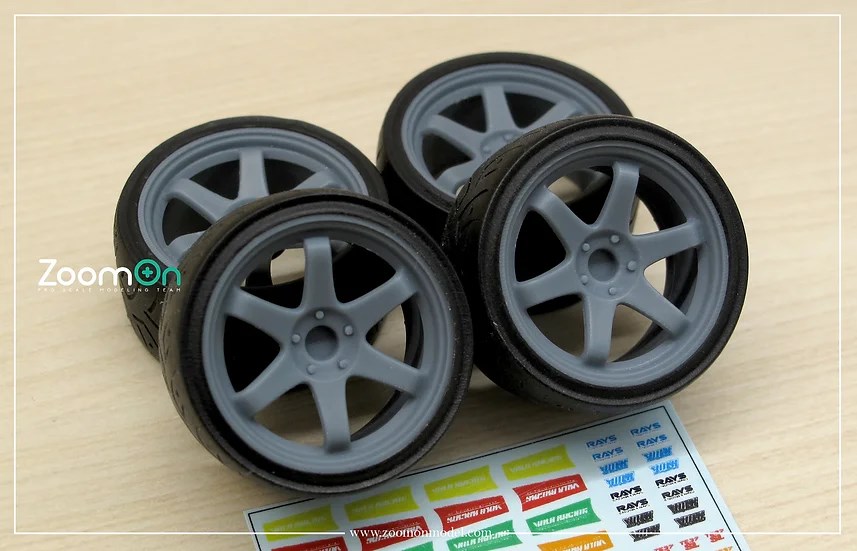 ZoomOn ZR081 1/24 19インチ レイズ TE37 ホイールセット | ZoomOn,ZR