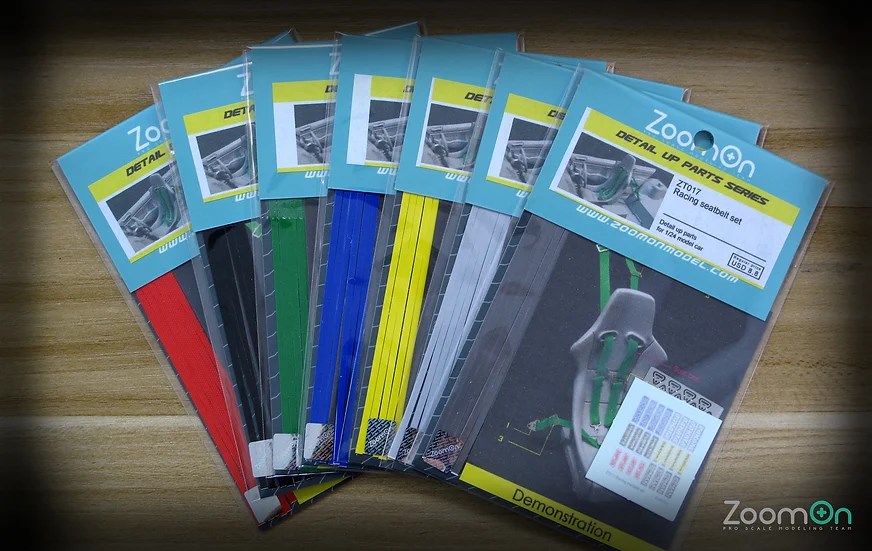 ZoomOn ZT017 1/24 レーシングシートベルトセット(イエロー