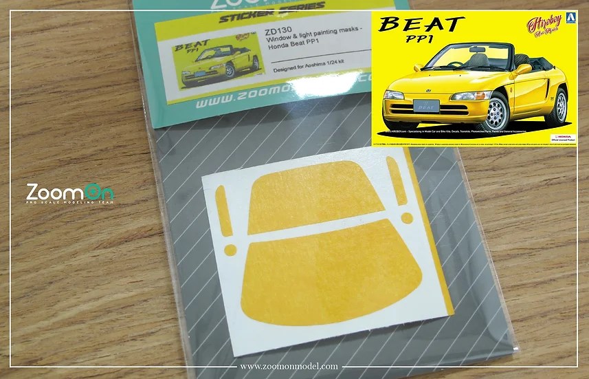 ZoomOn ZD130 1/24 ウインドー・ライト 塗装マスキング- ホンダ ビート