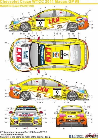 SK�ǥ����� SK24014 1/24 ���ܥ졼 ���롼�� WTCC 2011 �ޥ��� GP #9