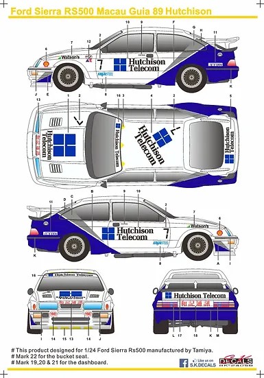 SK�ǥ����� SK24058 1/24 �ե����ɡ������� RS500 �ޥ��� ���� 89 Hutchison
