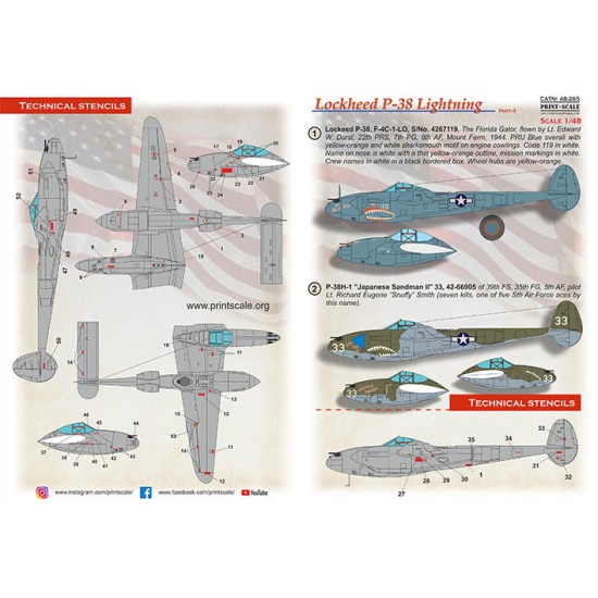 プリントスケール 48-265 1/48 P-38 ライトニング ?シャークマウス