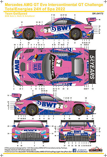 SK�ǥ����� 1/24 SK24173 ��륻�ǥ� AMG GT Evo ���󥿡�������ͥ󥿥�GT������ TotalEnergies 24���� ���� 2022