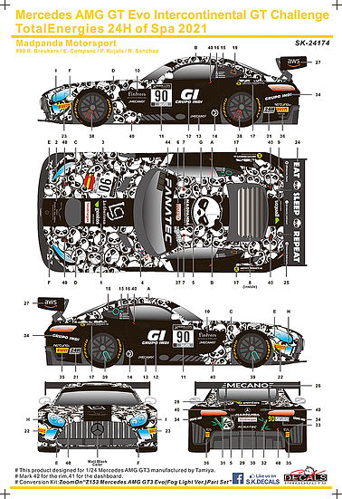 SK�ǥ����� 1/24 SK24174 ��륻�ǥ� AMG GT Evo GT ���� ������ �衼���å� ����ǥ��� ���å� 24���� ����2021
