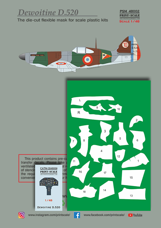 ץȥ 1/48 PSM48002 ǥƥ D.520 ޥ+ǥ+3Dǥ
