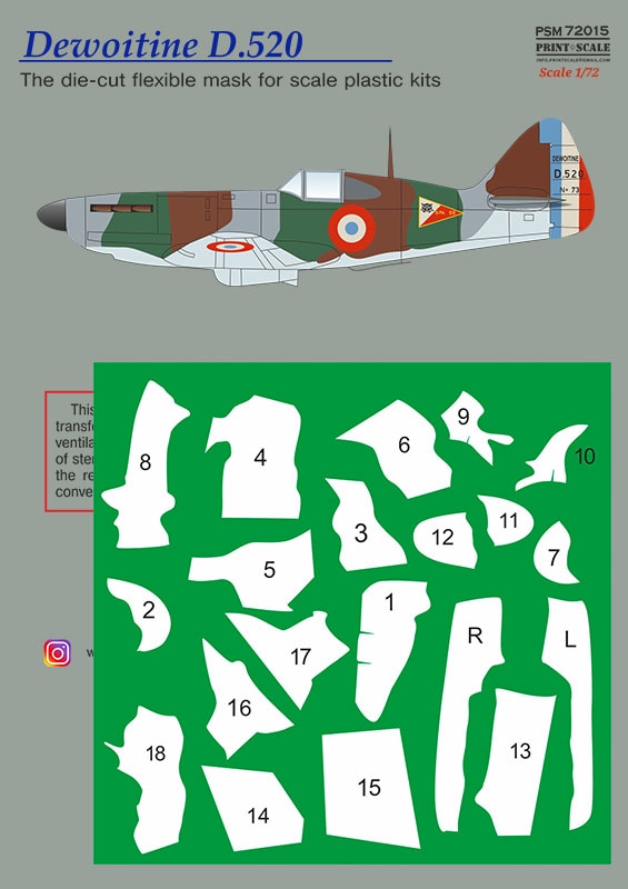 ץȥ PSM72015 1/72  ǥƥ D.520 ޥ + ǥ