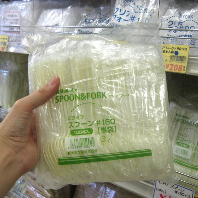 Eタイプスプーン１６ｃｍ白　単袋入り（１００入）