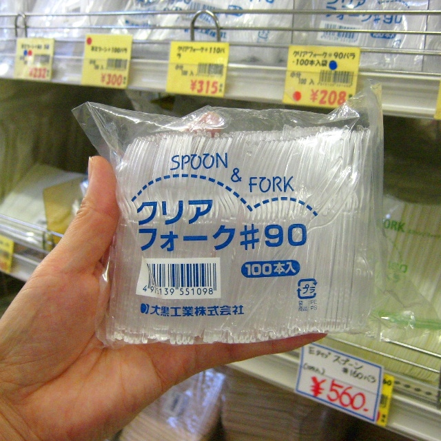 クリアフォーク９ｃｍ透明　バラ（１００本入）