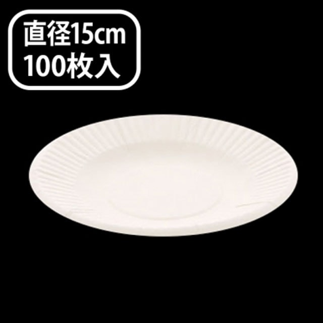 ペーパープレート　Ｔ－６Ｓ　１５ｃｍ（１００枚）