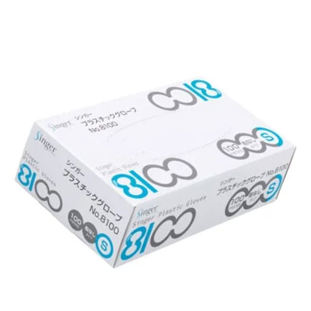 シンガープラスチックグローブ8100 粉無し（S/M/L）100枚入